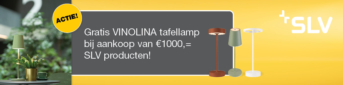Gratis VINOLINA tafellamp bij aankoop van 1000 euro SLV producten!